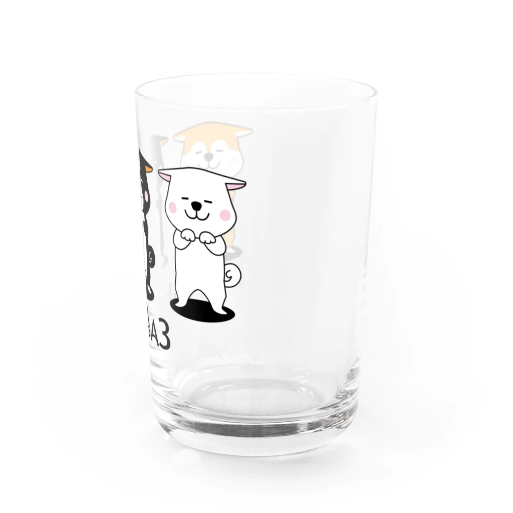 しっぽ堂のSHIBA3飛行機耳の柴犬 Water Glass :right