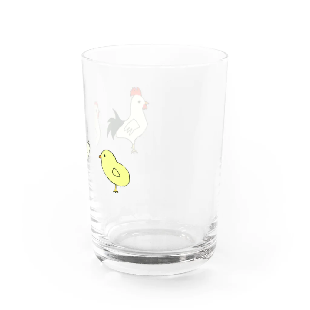 Bianco and NeROのにわとり家族 Water Glass :right