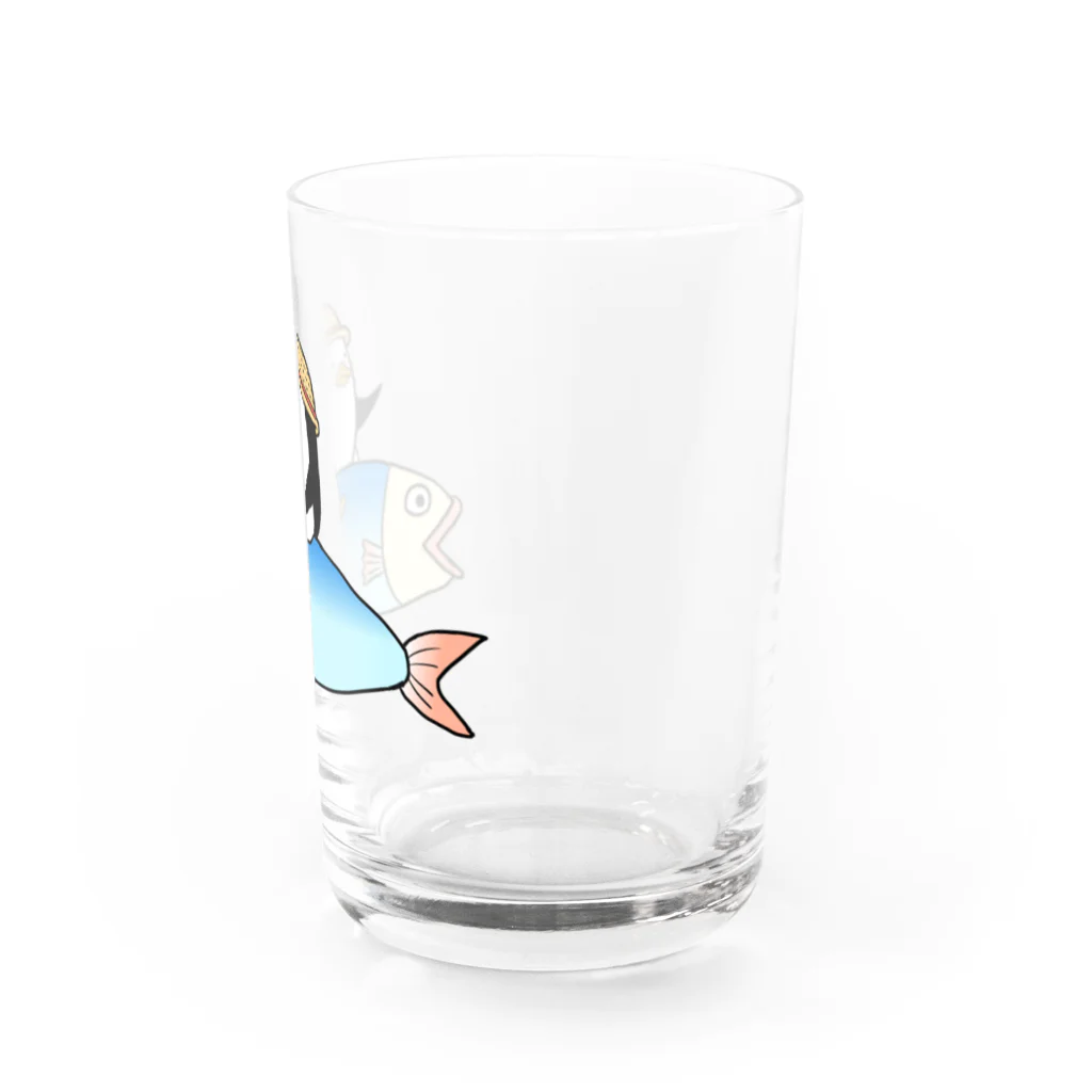 PENぎんSHOPの魚に乗ったペンギン Water Glass :right