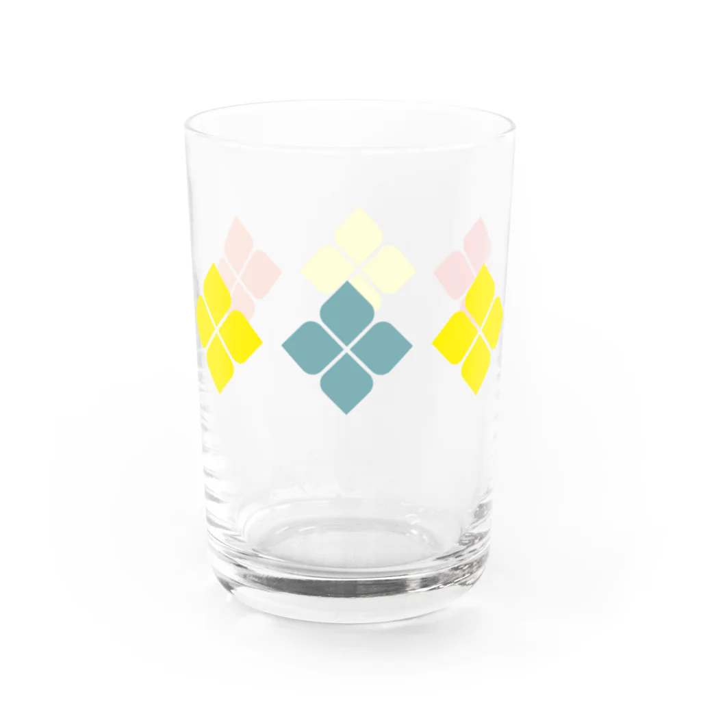 あずきいろのお花のグラス レトロポップ Water Glass :right