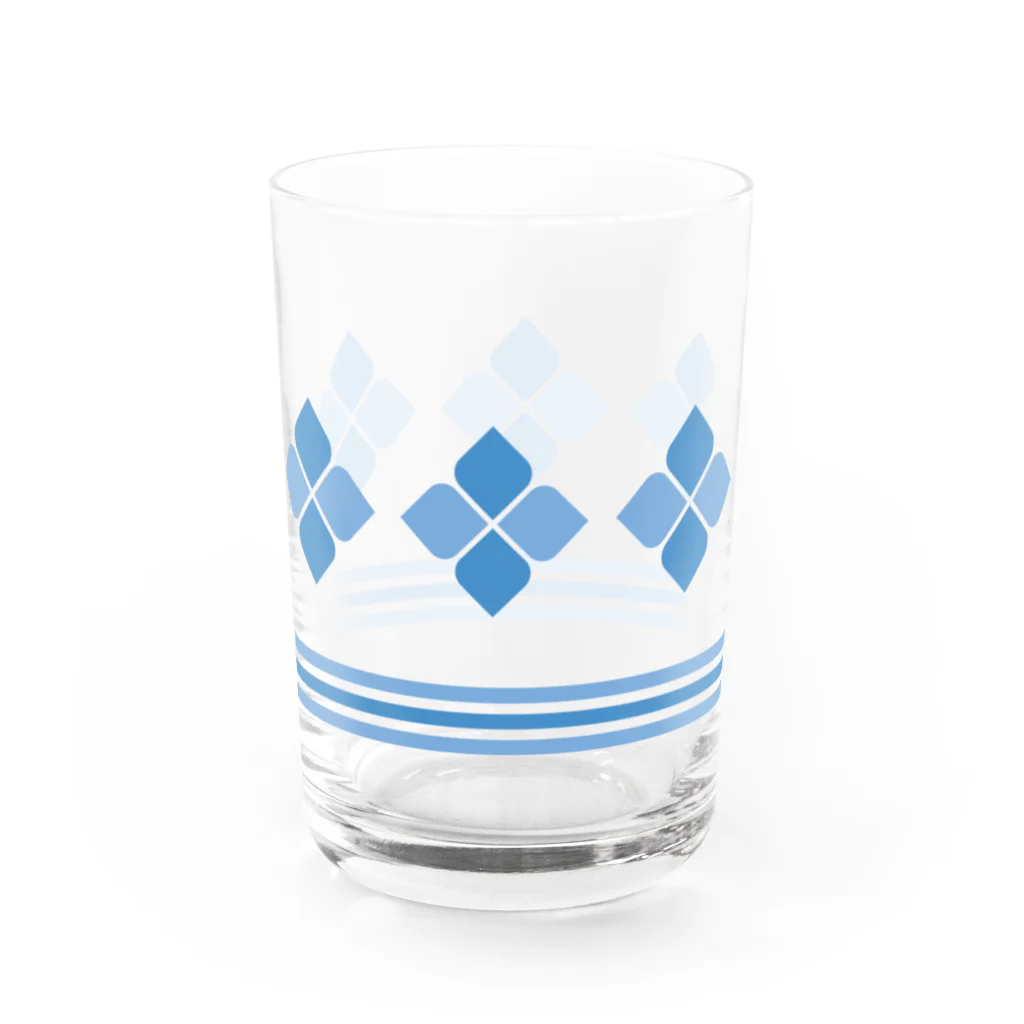 あずきいろのお花のグラス ブルー Water Glass :right
