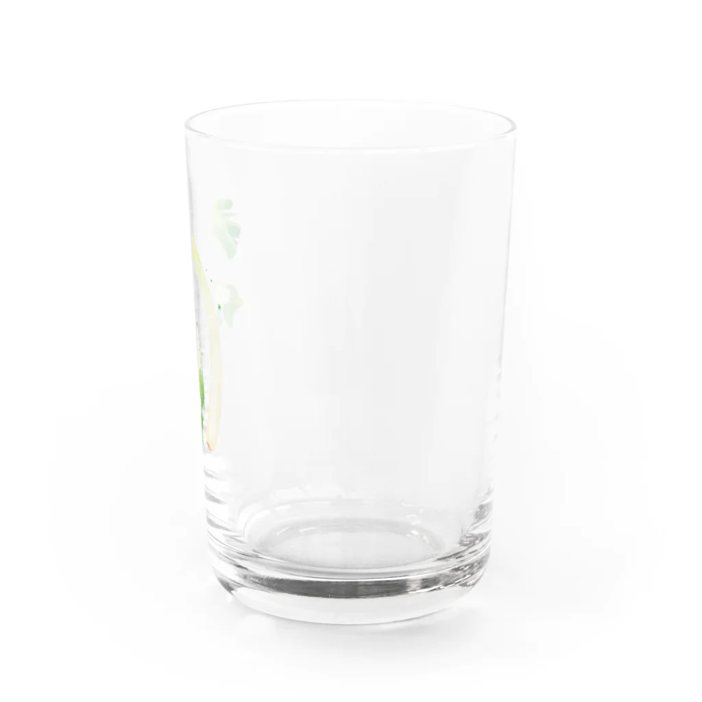 ミウラエツコの曲がりネギとくねり猫 Water Glass :right