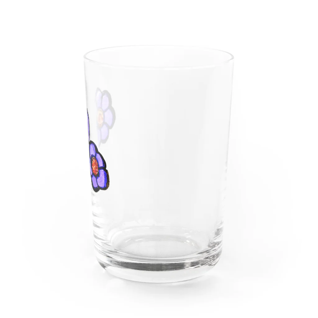 チームナチョスのむらさきのお花 Water Glass :right