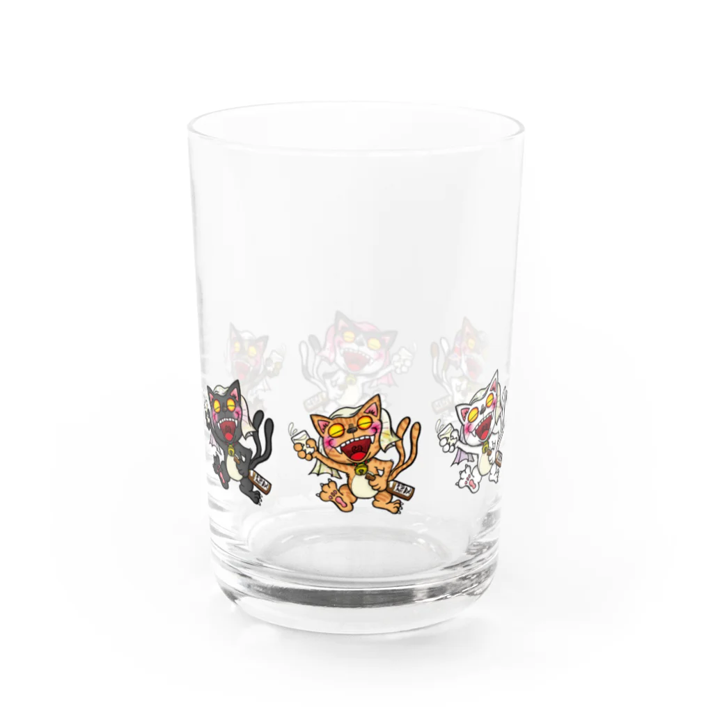 酔怪亭 ［酔っ払い妖怪］のカンパイ猫又 Water Glass :right