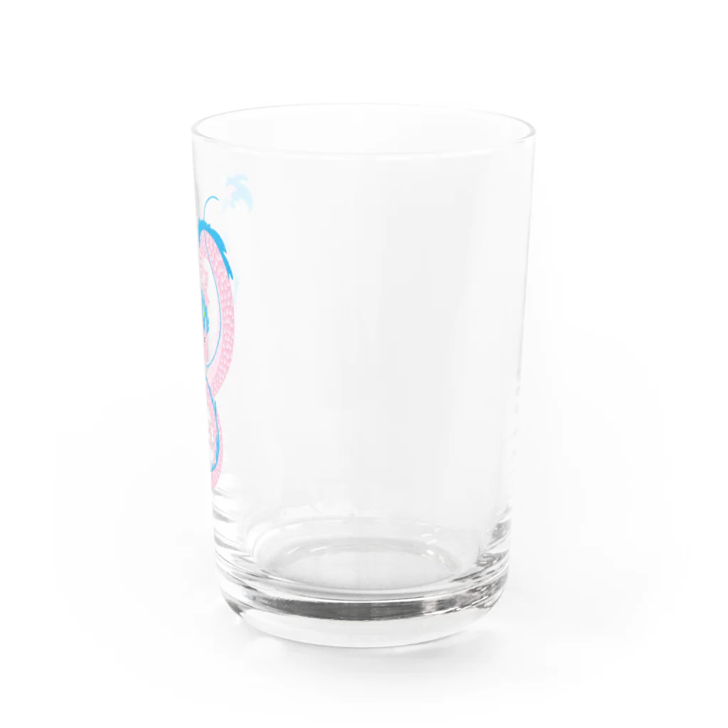 モチポイショップのピンクの龍さん Water Glass :right