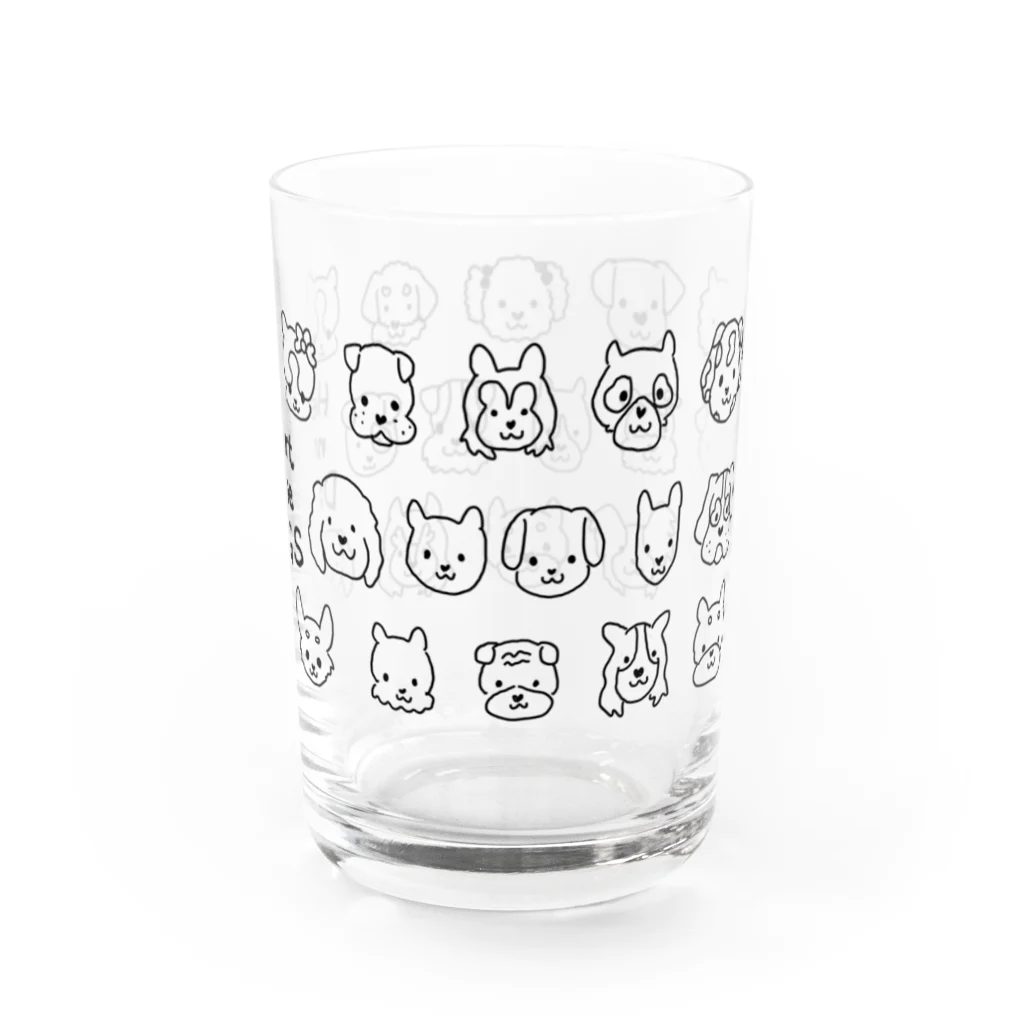 Heart nose DOGSのHeart nose DOGS（横長） Water Glass :right