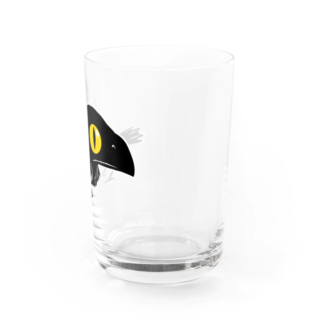 堀越ヨッシーのお店（SUZURI支店）の鴉(カラス) Water Glass :right