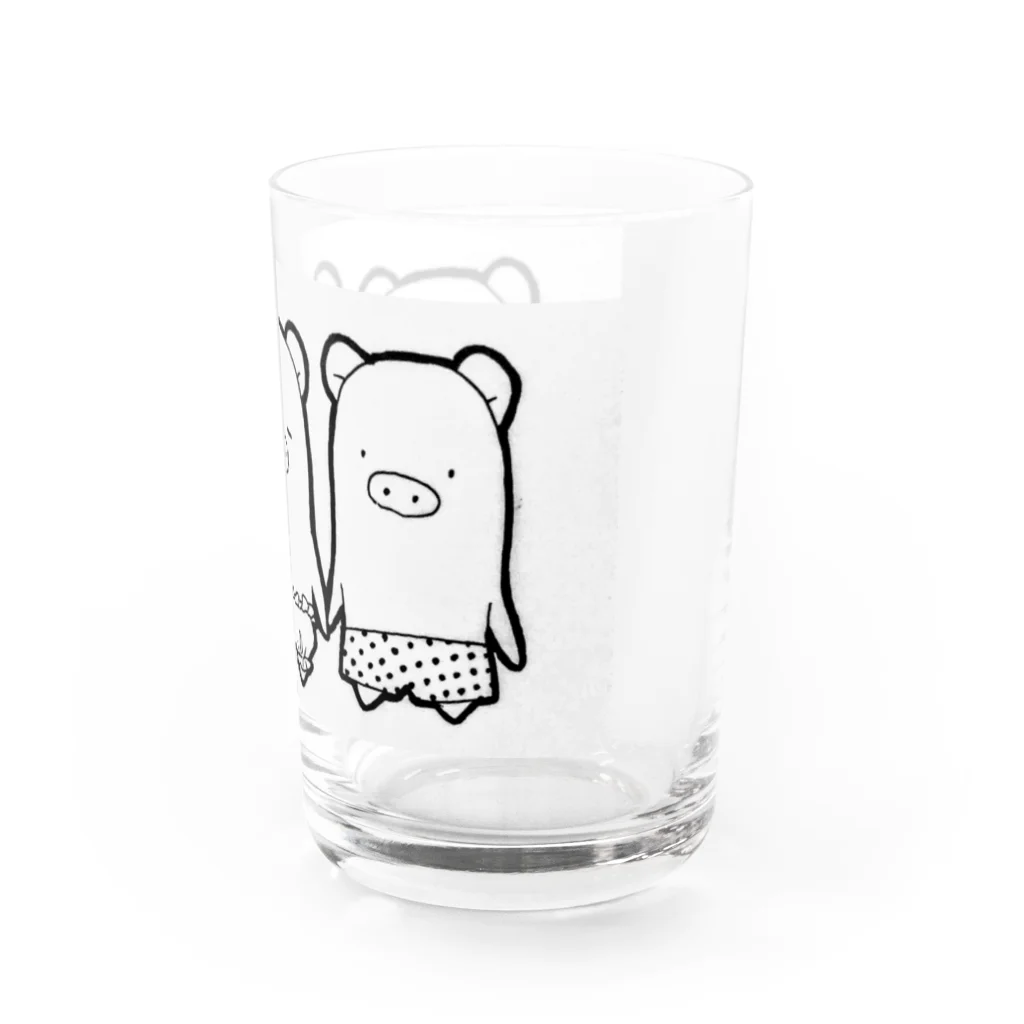 灯子暮(ひねくれ)の3匹のゆるぶた兄弟 Water Glass :right