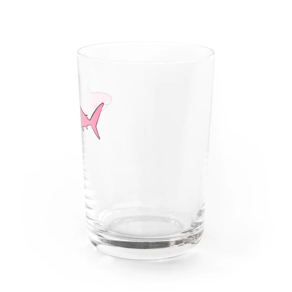 Simao55のピンクなサメ Water Glass :right