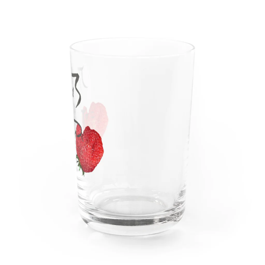 あろショップの龍体文字&イチゴ【健康運アップ】 Water Glass :right