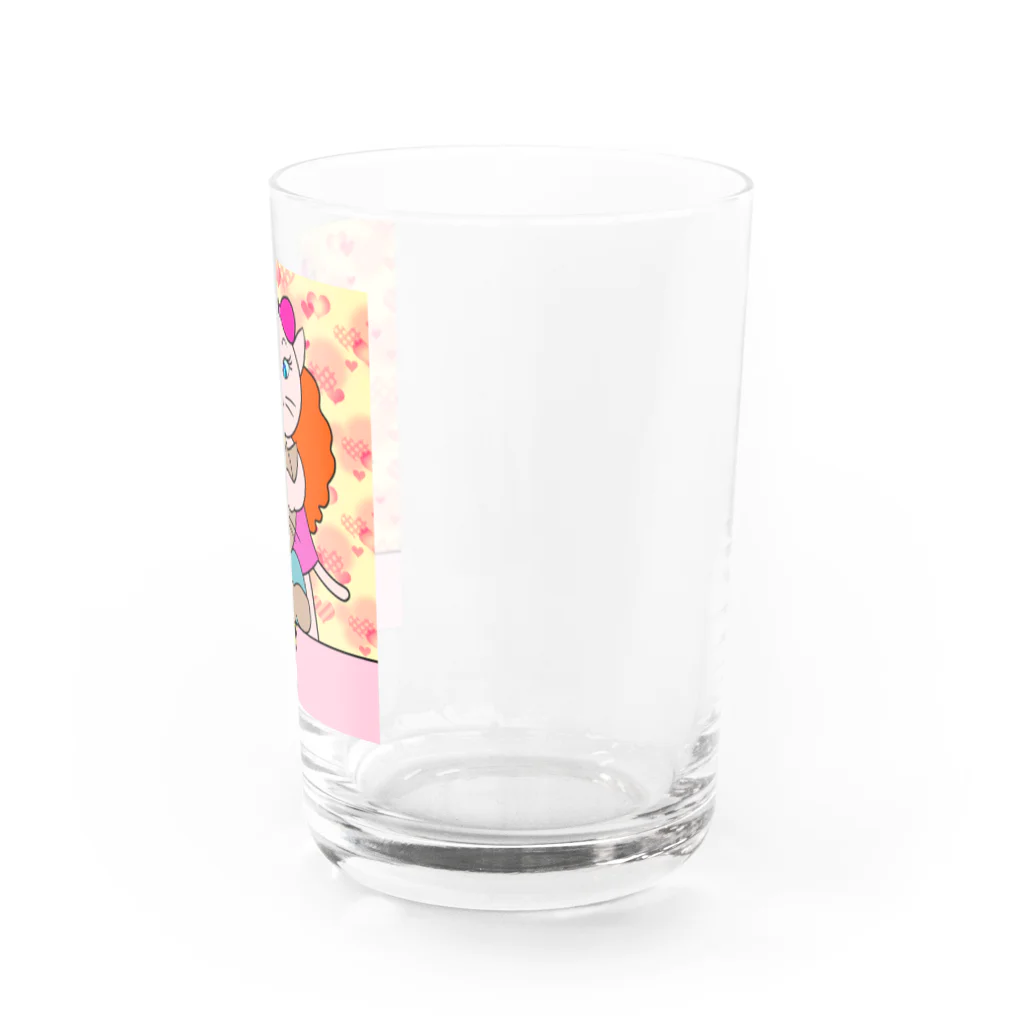 紫キャベツのネコの恋人たち Water Glass :right