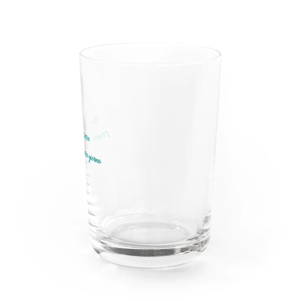 p-nekoのイタリアのことわざ【客と魚は3日目には腐っていく】 Water Glass :right