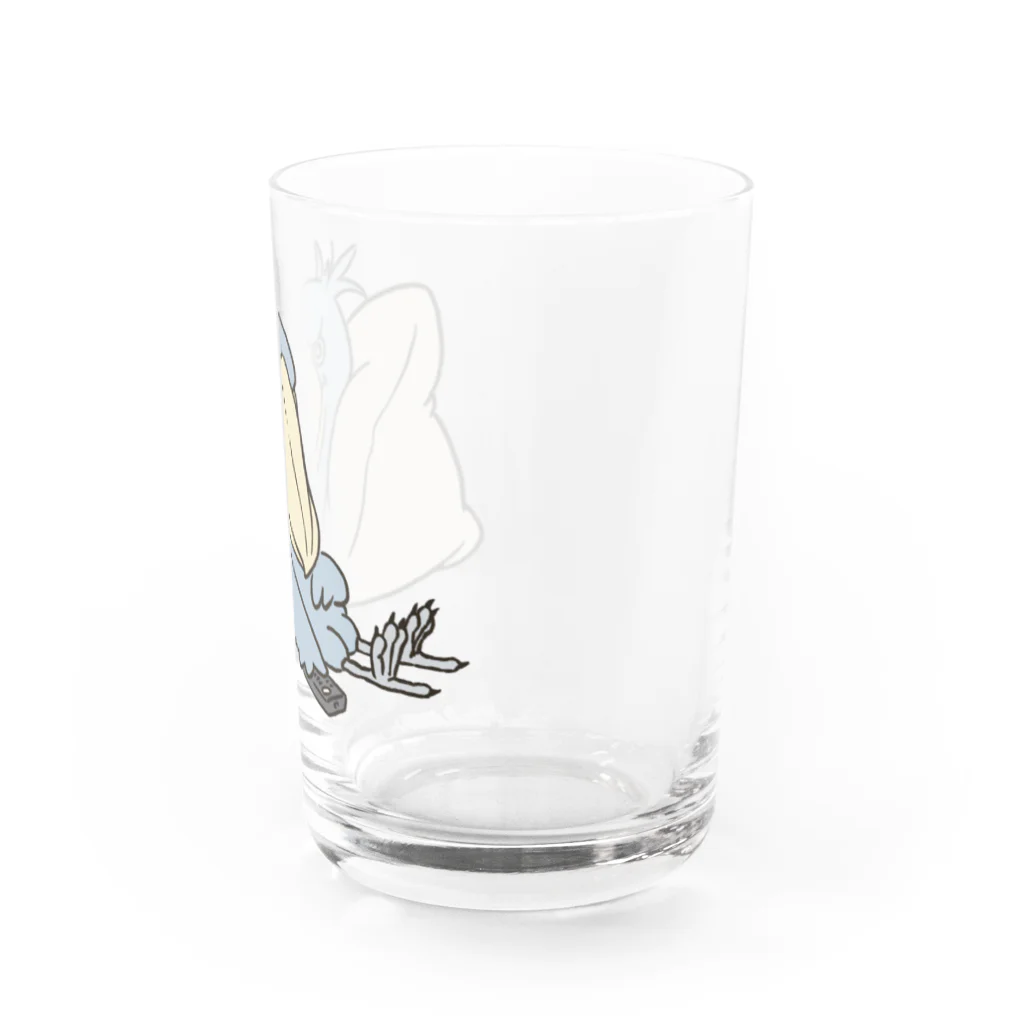 のんびりイラスト商店のくつろぎハシビロコウ Water Glass :right