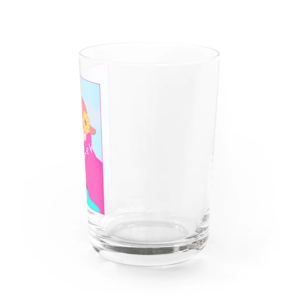 ヒロミンゴフラミンゴの夏の女の子 Water Glass :right