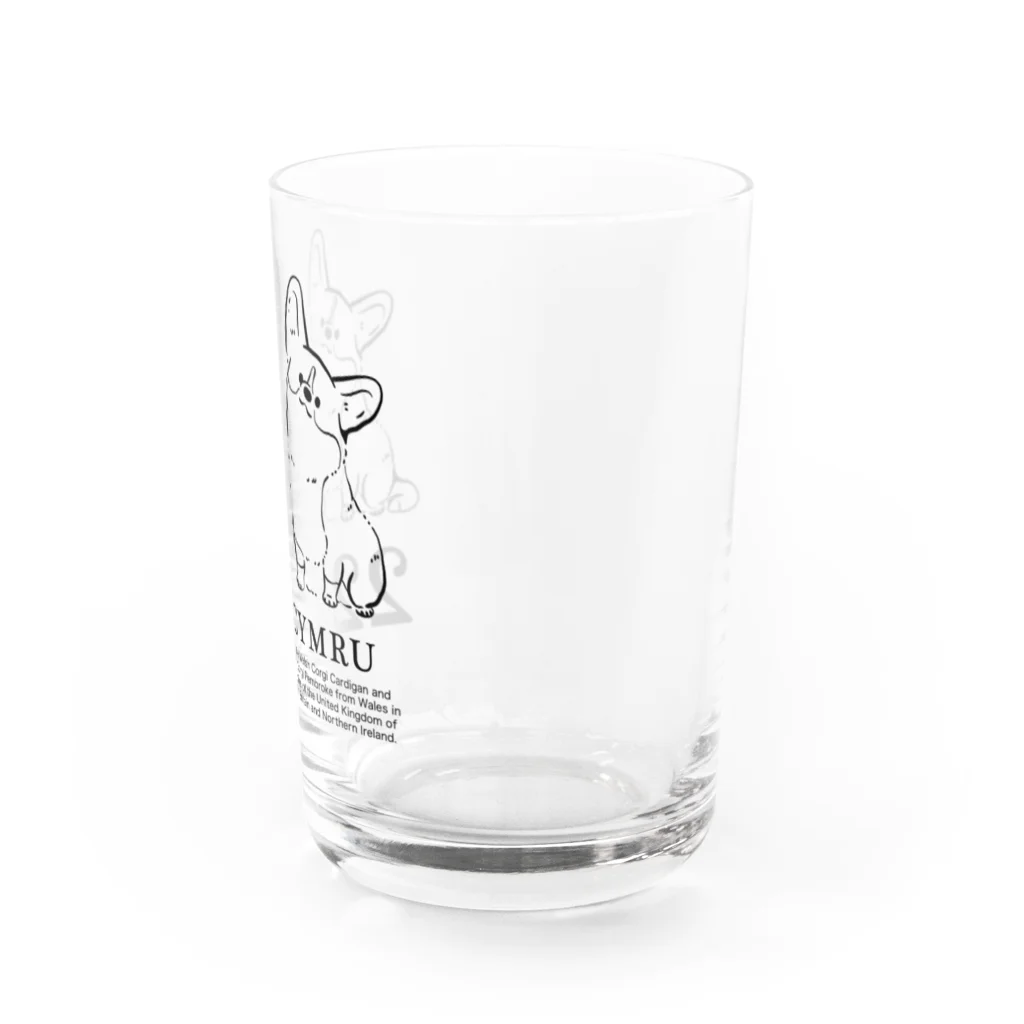 サカモトリエ/イラストレーターの１色コーギーたち Water Glass :right