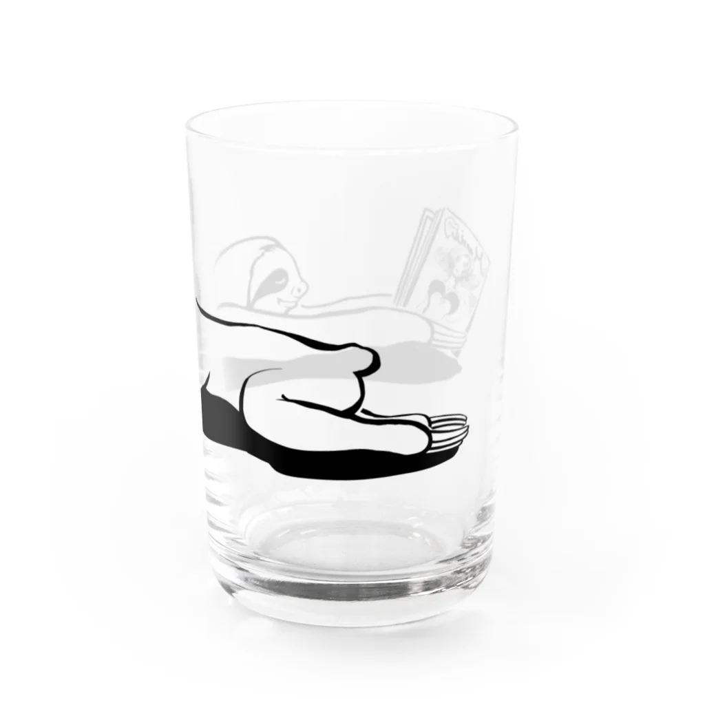 Poooompadoooourの本と、なまけもの(モノクロ) Water Glass :right