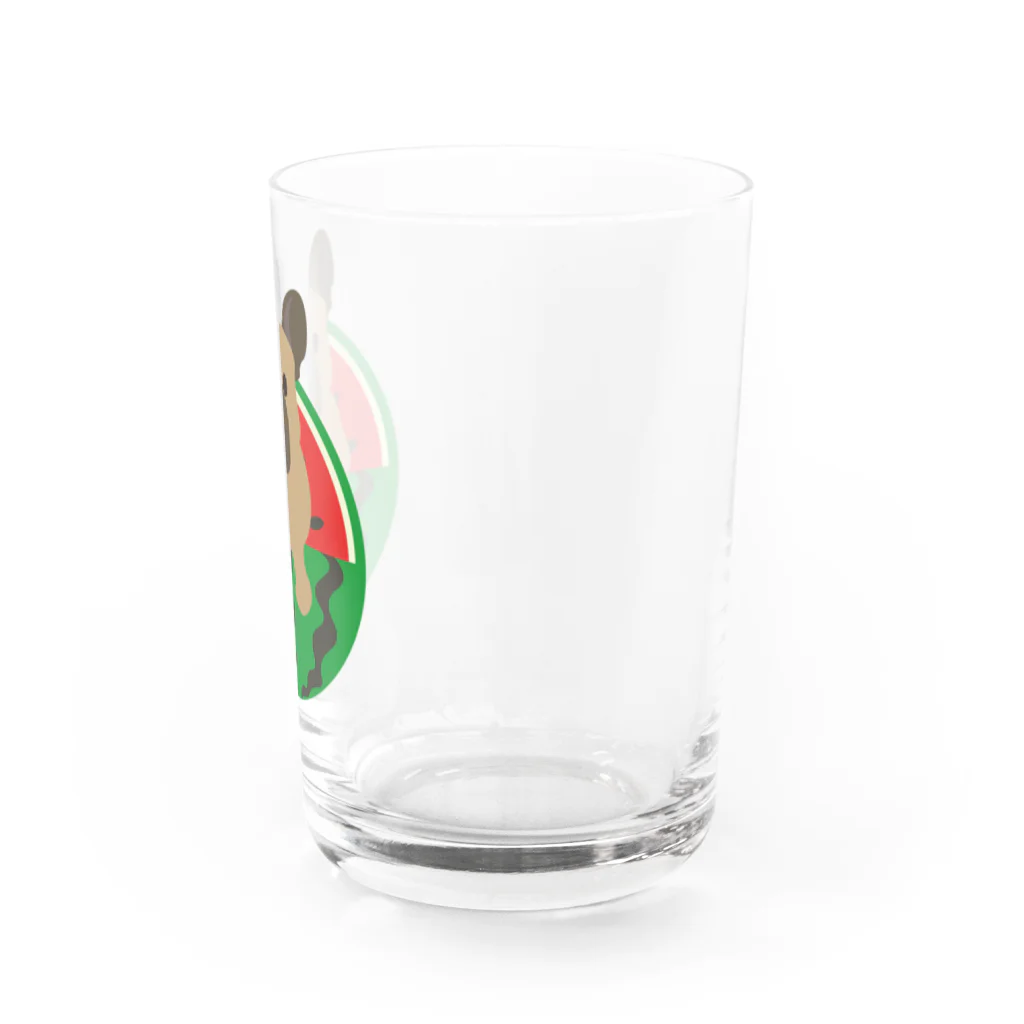 ふうふうたかのスイカとフレンチ・ブルドッグ  Water Glass :right