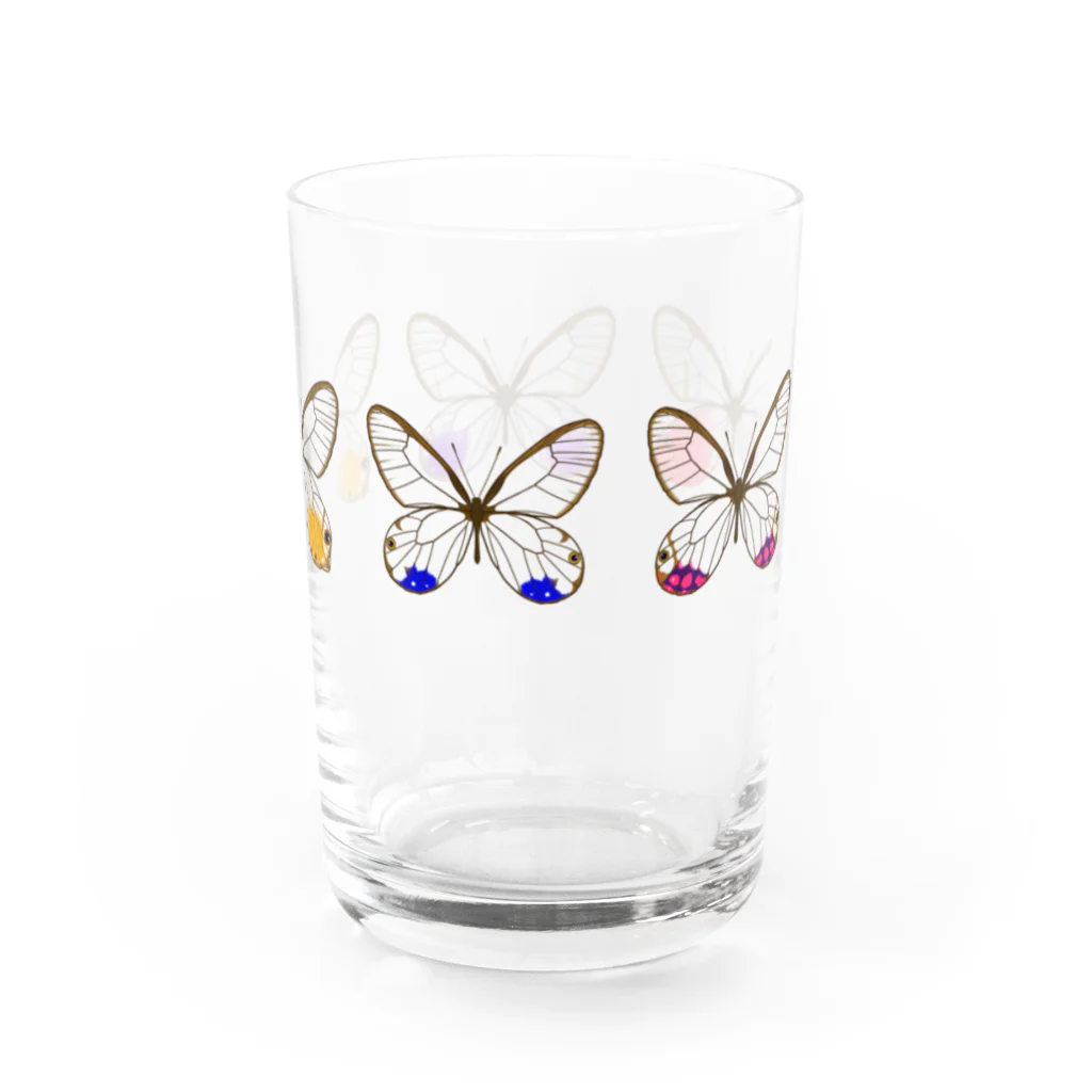 てふのようちえんのスカシジャノメ5種盛り合わせセット Water Glass :right