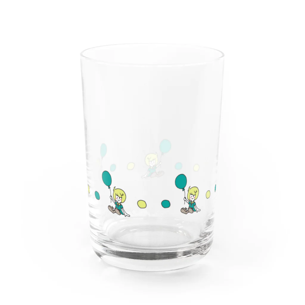 煮物(∴)の風船と女子【緑】 Water Glass :right