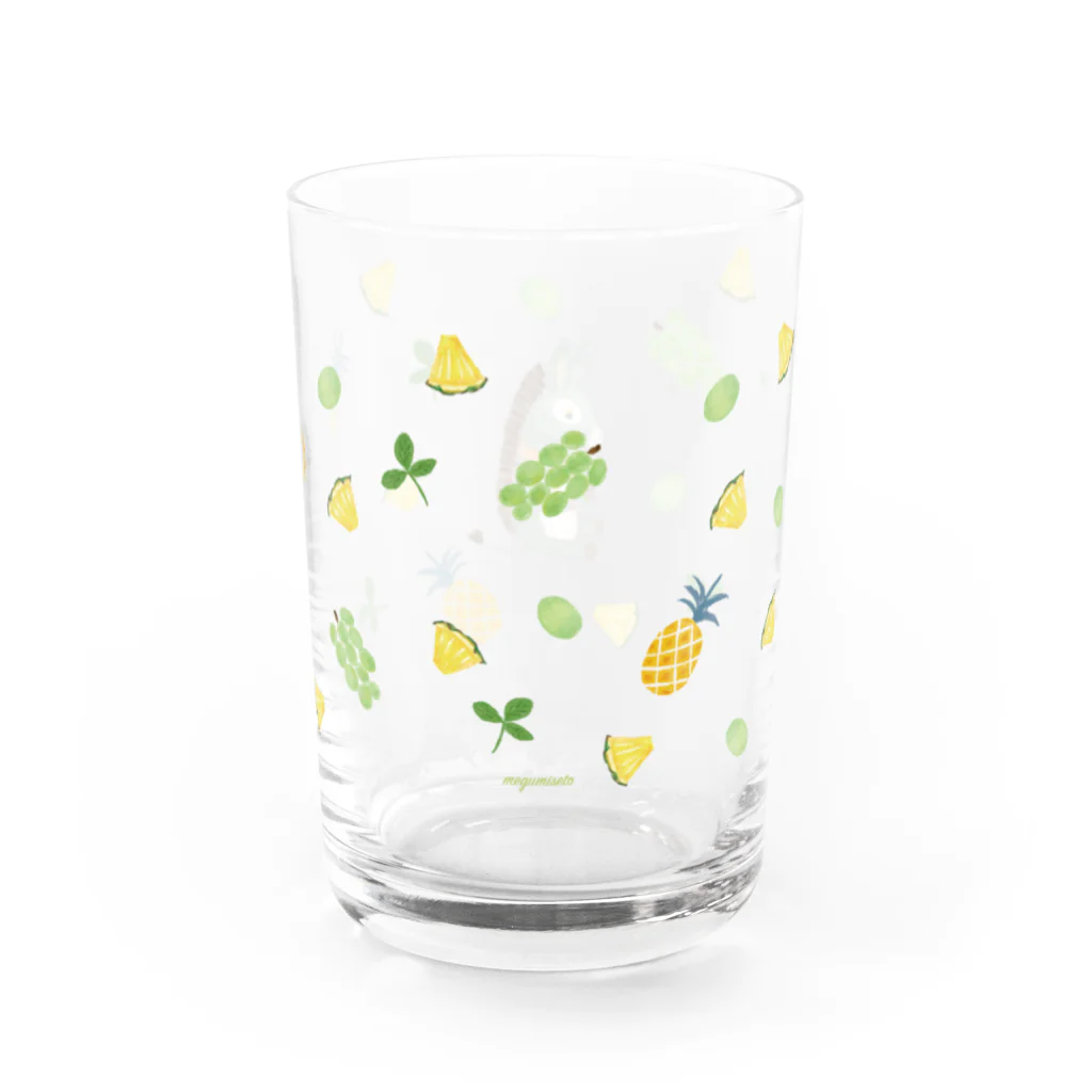 瀬戸めぐみ｜イラストレーター　   のロバとパイン＆シャインマスカット　グラス Water Glass :right