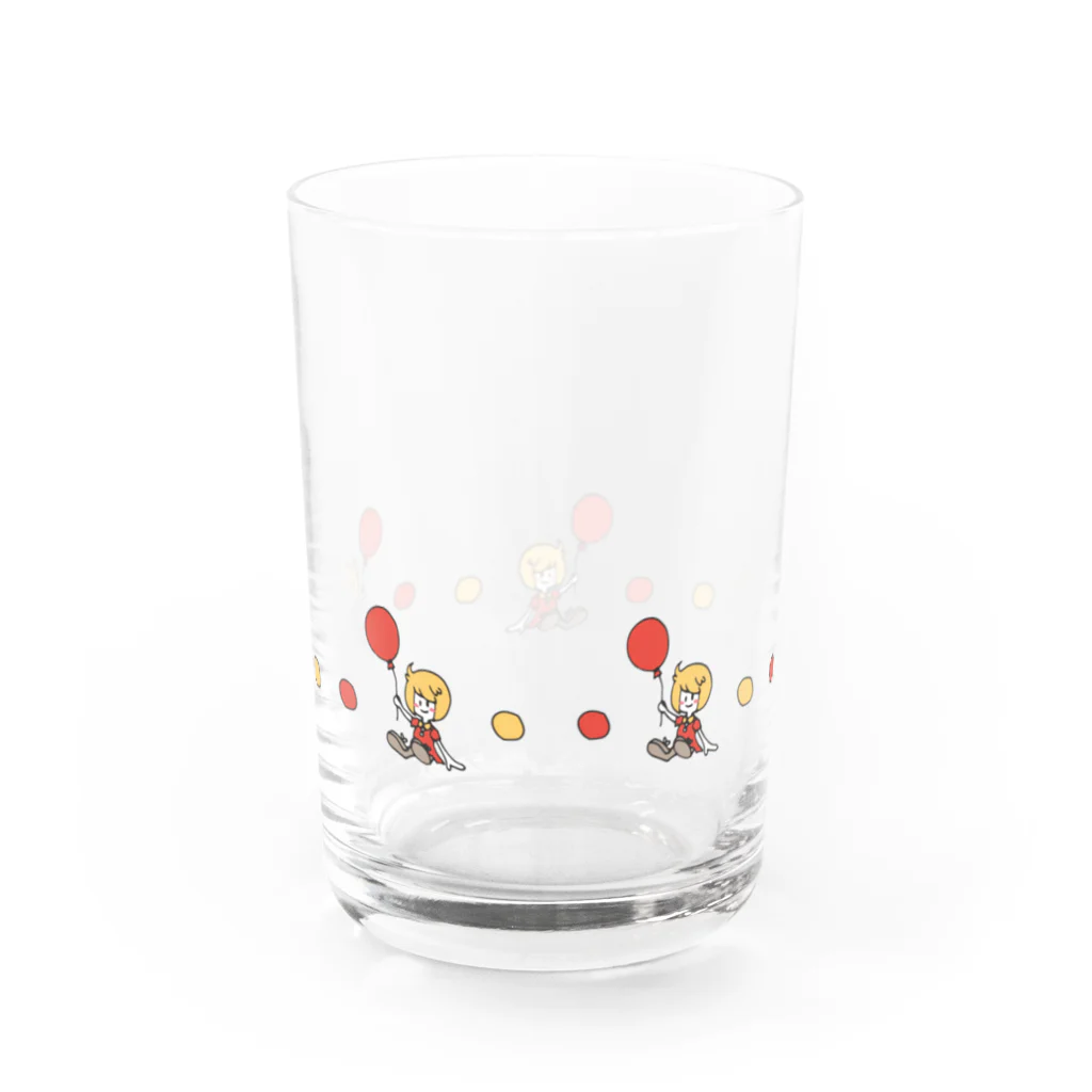 煮物(∴)の風船と女子【赤】 Water Glass :right