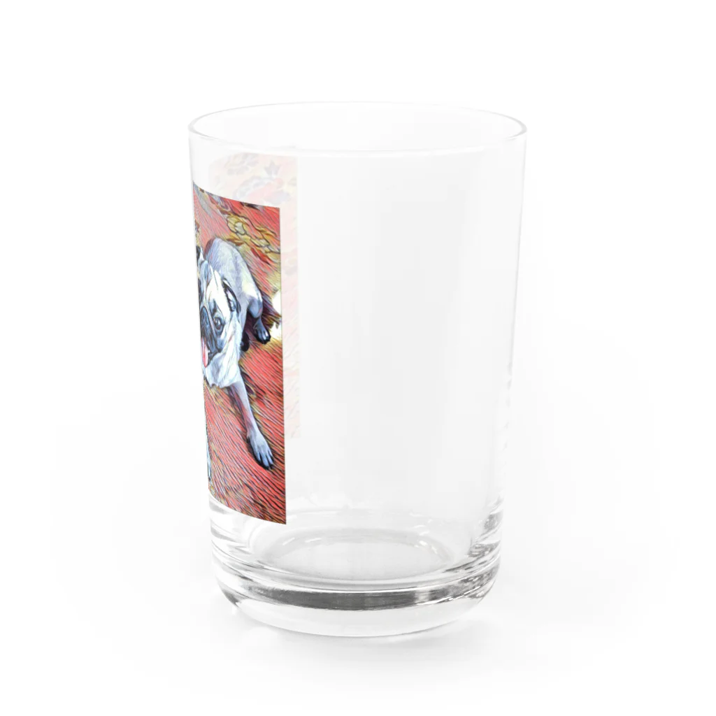 ヤオマサショウテンのパグのカニメガちゃん Water Glass :right