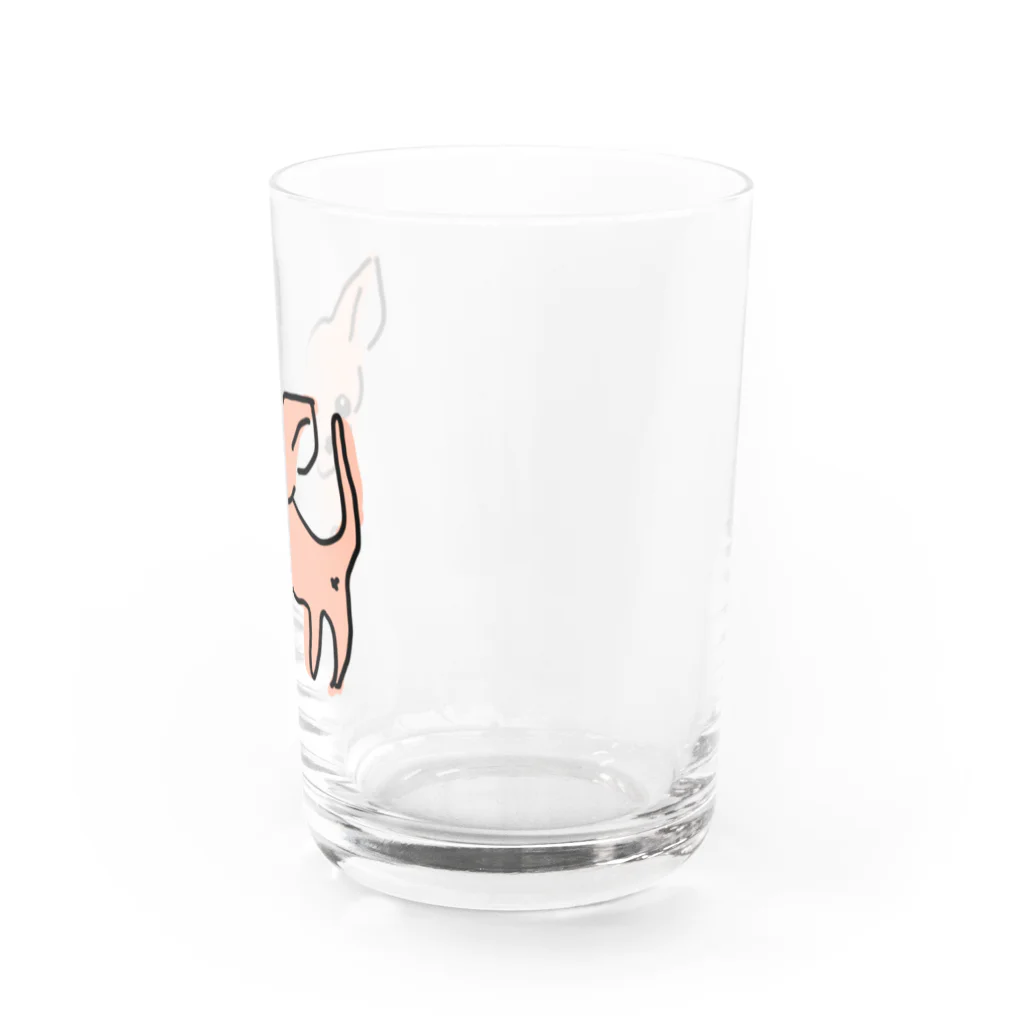 akane_art（茜音工房）のゆるチワワ（オレンジ） Water Glass :right