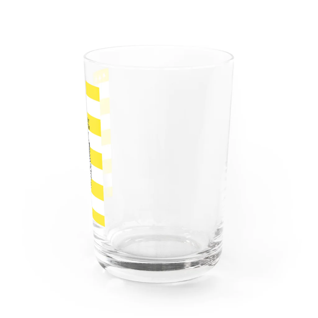 yukamaruのしまぱぐイエロー Water Glass :right