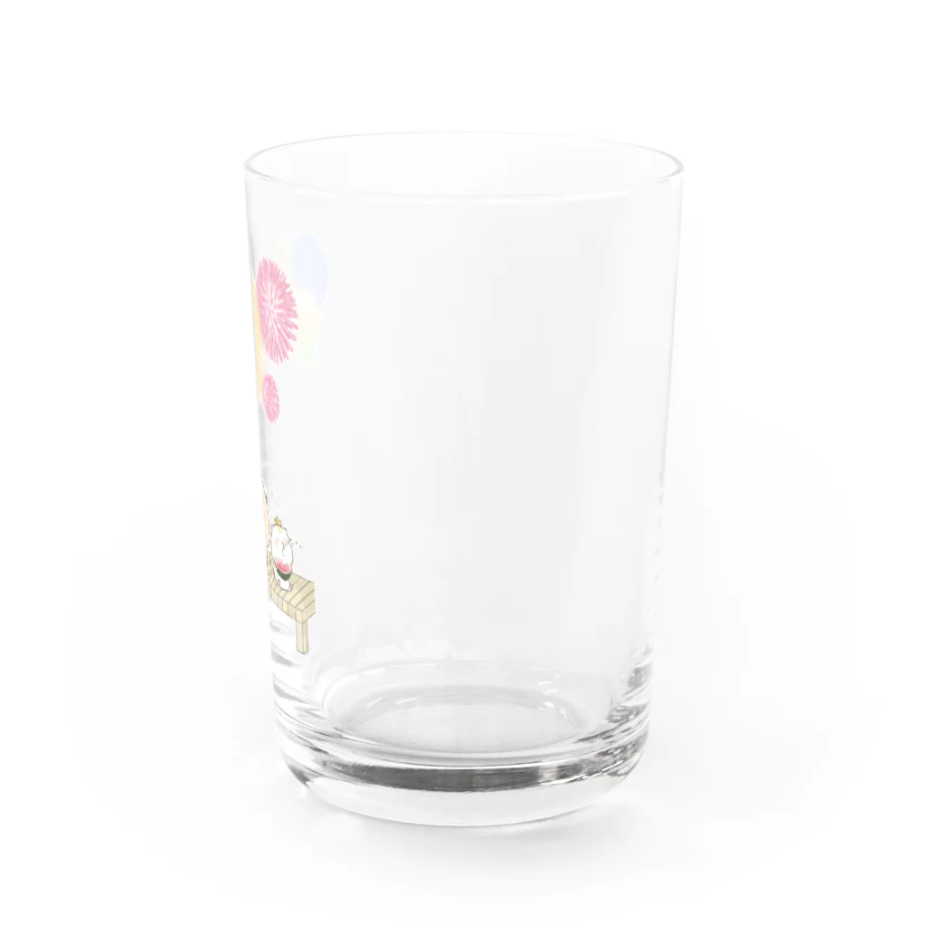 はむ汰の落書き Official Storeのゆずひこ&ぷぅ王子　花火(片面印刷) Water Glass :right