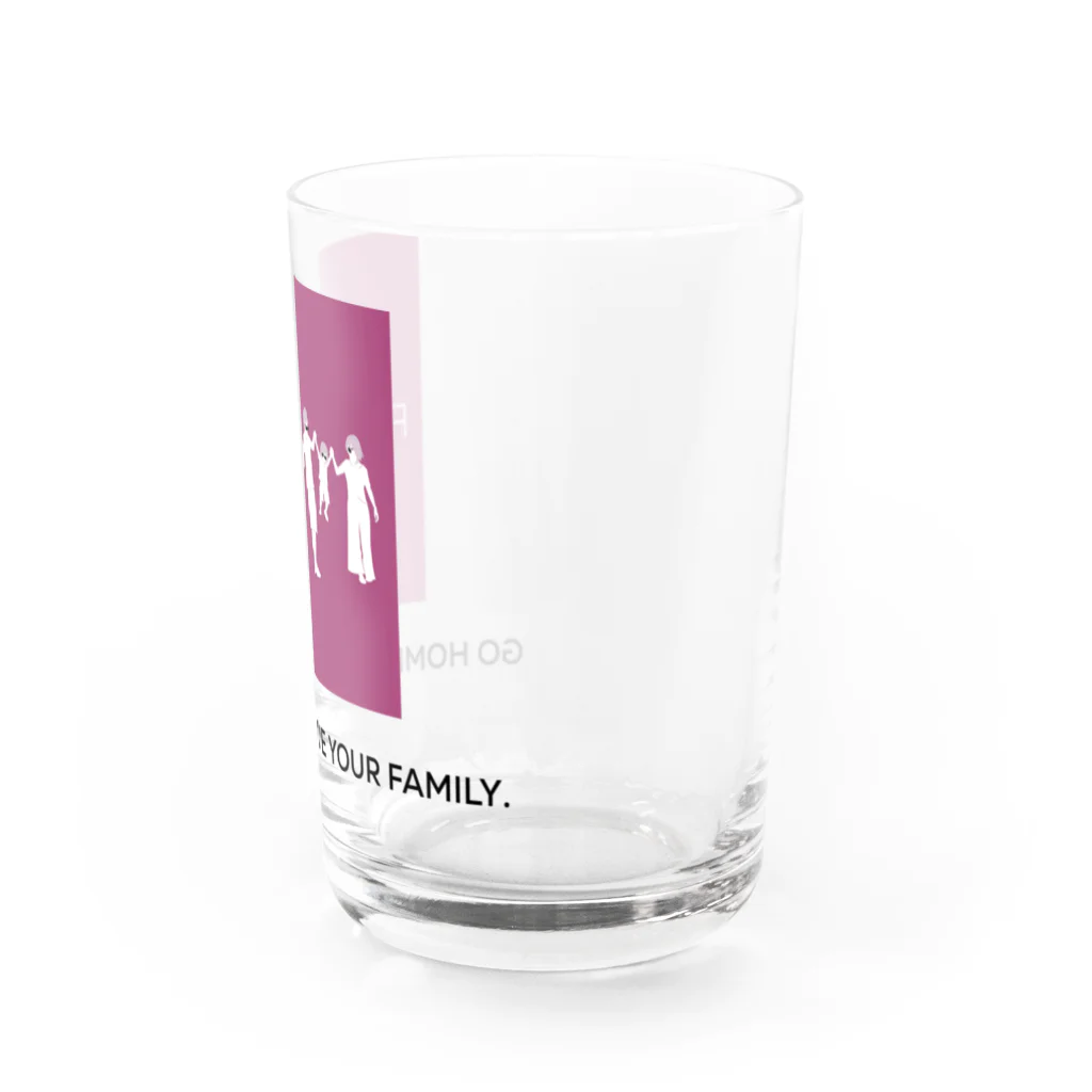 ペアTシャツ屋のシバヤさんの家族の時間(THE FAMILY TIME) ピンク Water Glass :right