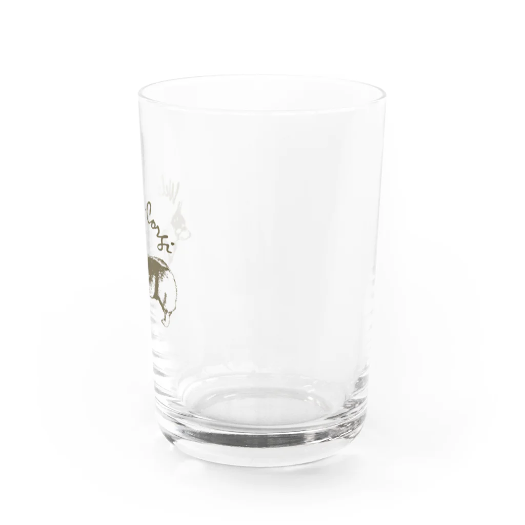 こまもの堂のクラシック　コーギー　左 Water Glass :right