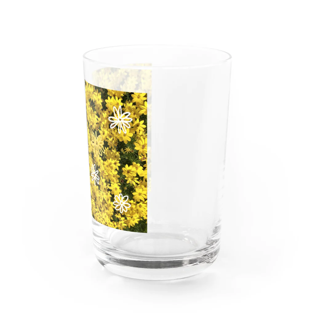 Mintyiitみんてぃっとの黄色いお花といたずら書き Water Glass :right