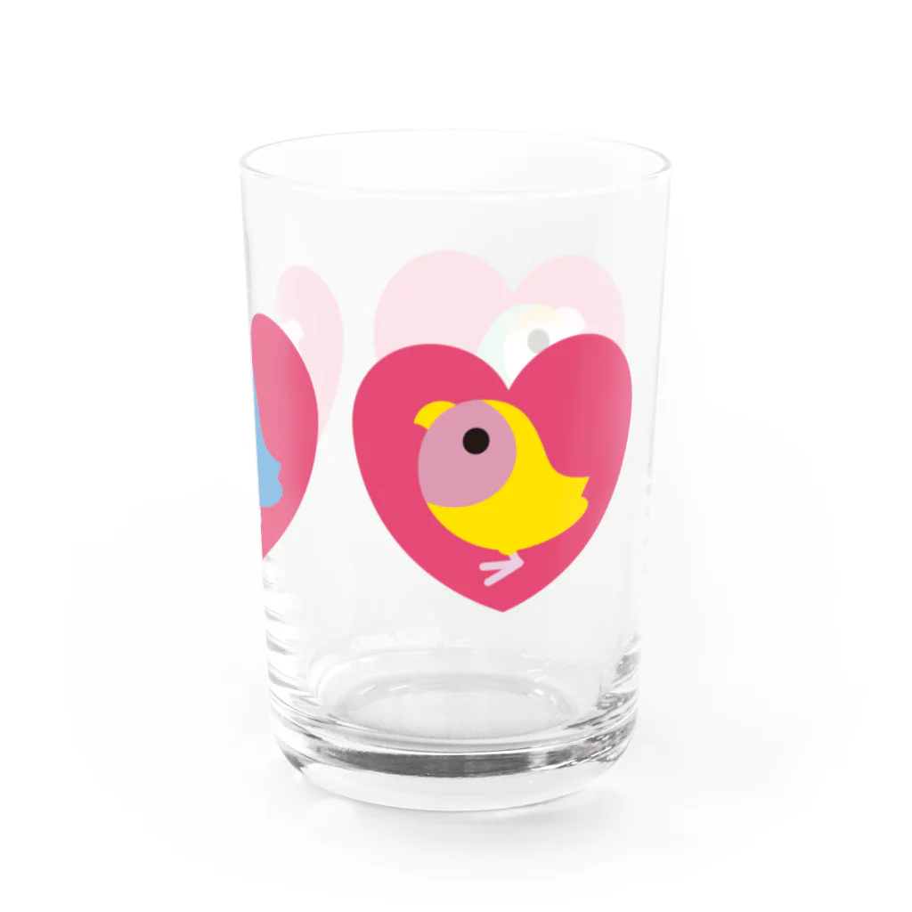 コザクラインコSHOP (kotorigoto/Lovebirdlove)の3 HEART KOZAKURA Water Glass :right