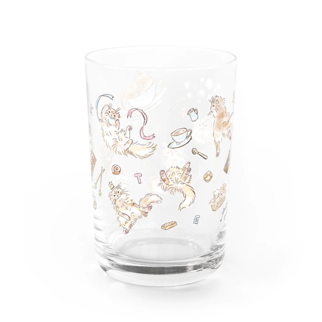 これはヤギのグッズショップのネコのミルクティーちゃん（グラス） Water Glass :right