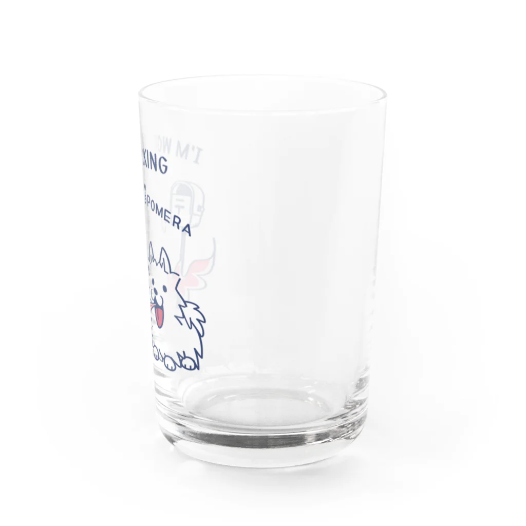 イラスト MONYAAT のポメラニアンお仕事中 Water Glass :right