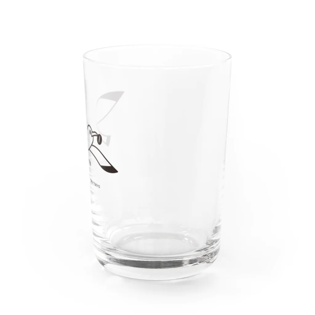 カモメロースタリ東京 Design Goods suzuri店☕️🐤の『カモメロースタリ東京』トレードマーク　グラス Water Glass :right