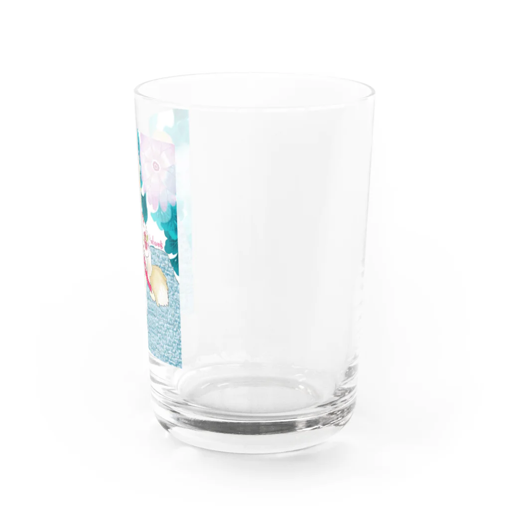 アニマルデザインはなのチワワの笑顔 Water Glass :right