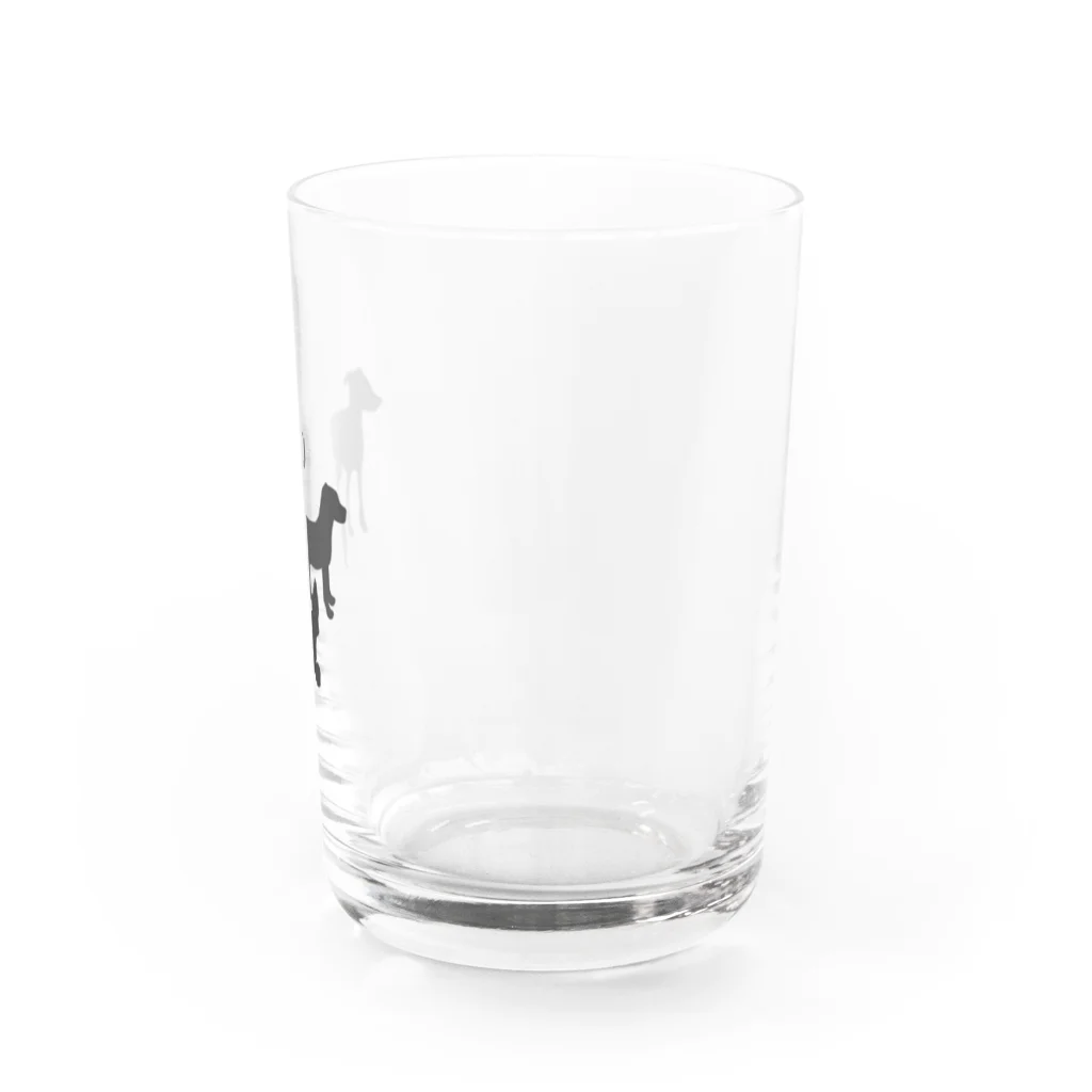 ふうふうたかの犬のシルエット Water Glass :right