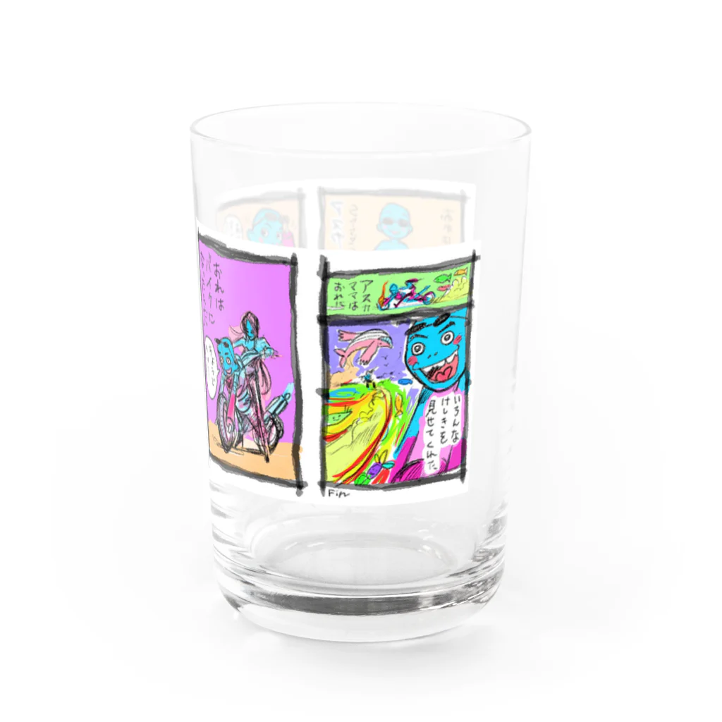 京都バルバラのグッズだよの瀬口忍先生描き下ろし飛鳥ママ×山本4コマシリーズ Water Glass :right