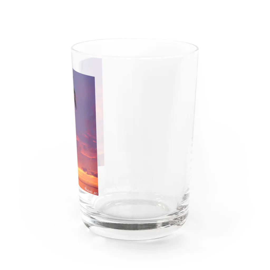 hawaiitaroハワイグッズショップのsunsetヤシの木 Water Glass :right