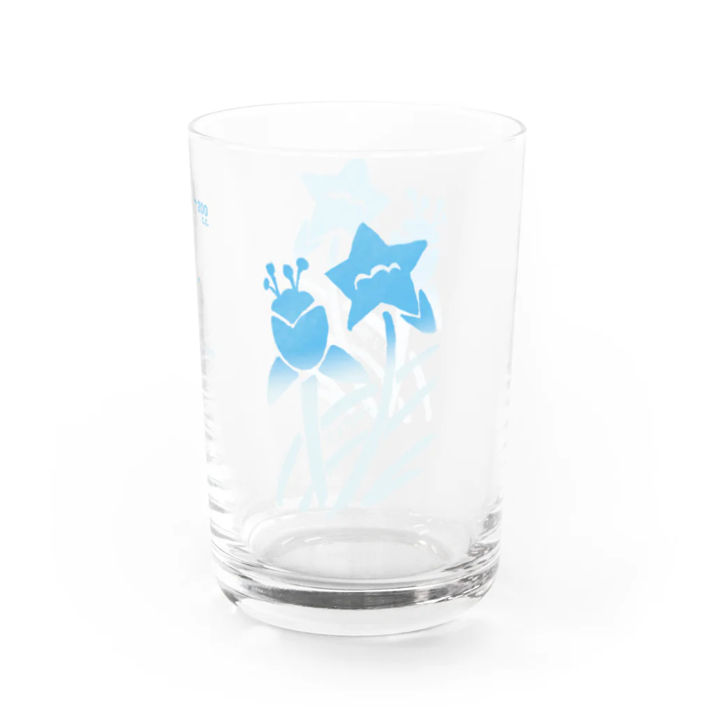 ぱいせー台湾商店のレトログラデ花柄（水色） Water Glass :right