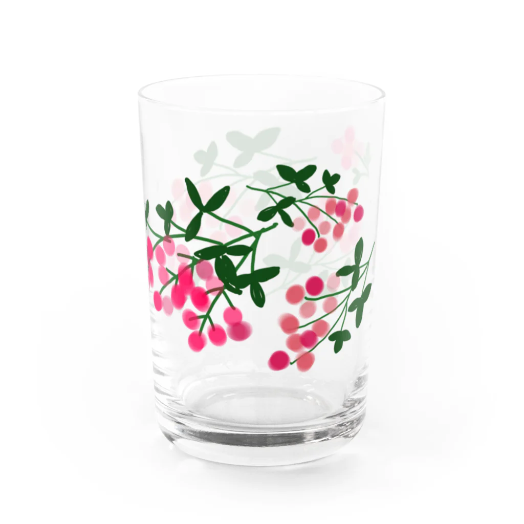 小鳥と映画館のボタニカル ベリーの花 増量版 Water Glass :right