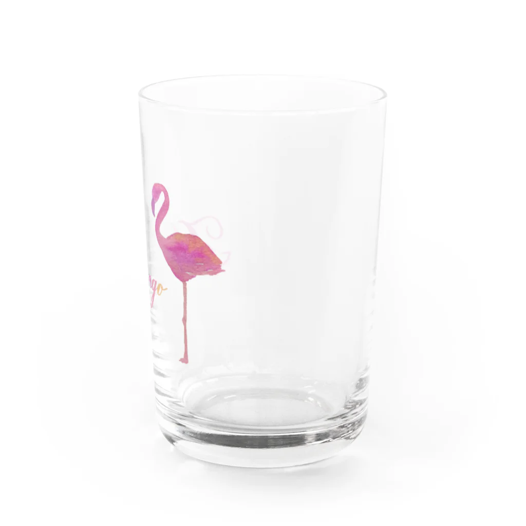 mojitoiro（もじといろ）のフラミンゴ  Flamingo 물유리右面
