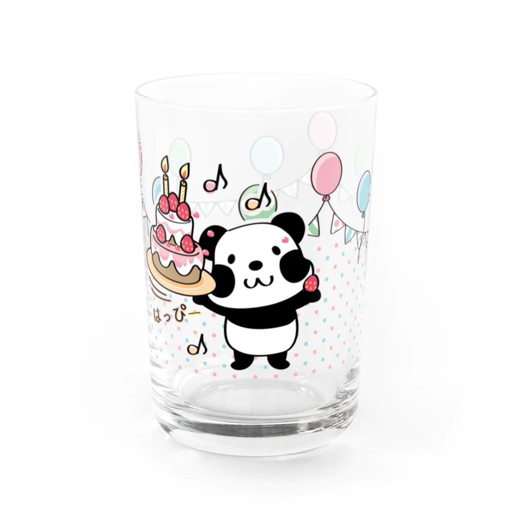 イラスト MONYAAT のズレぱんだちゃんのはっぴーグラス_kyu13 Water Glass :right