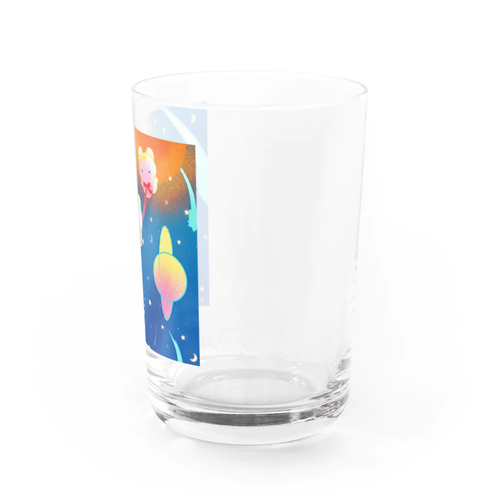 たんぽぽ帝国(おみやげ屋さん)の宇宙遊泳ぷにぷに Water Glass :right