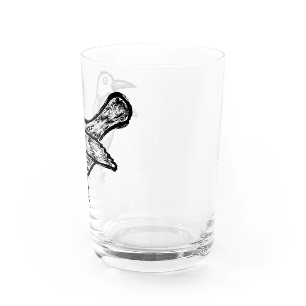 illust_designs_labの疫病退散！版画風のヨゲンノトリのイラスト グラス右面