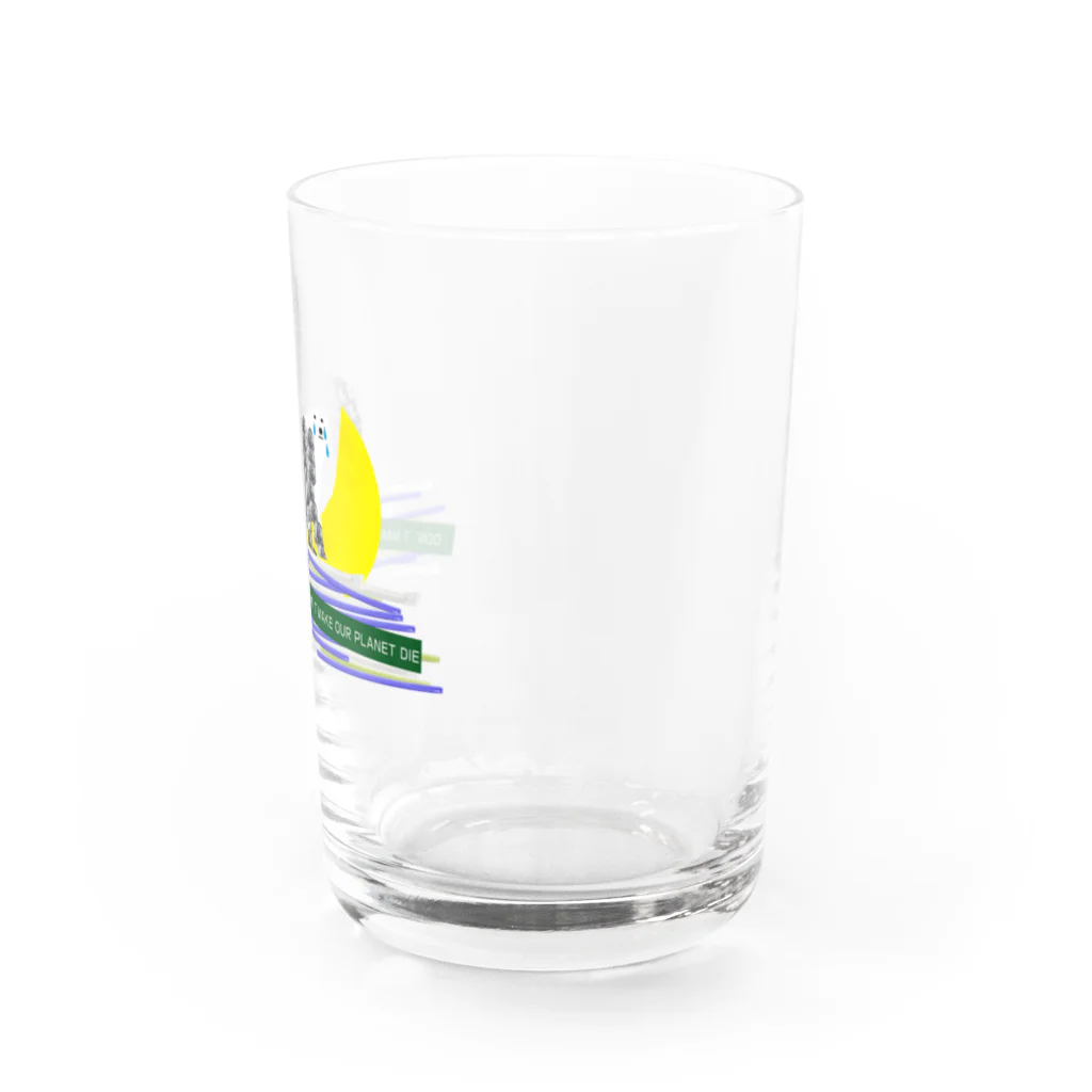 海ネコの泣いている白熊 Water Glass :right