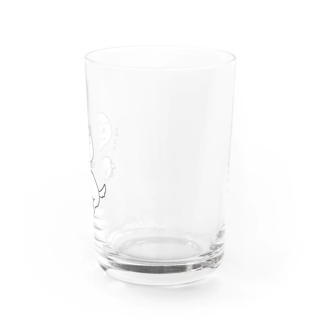 こんぺい工房の寝るバーコード犬寝言付き Water Glass :right