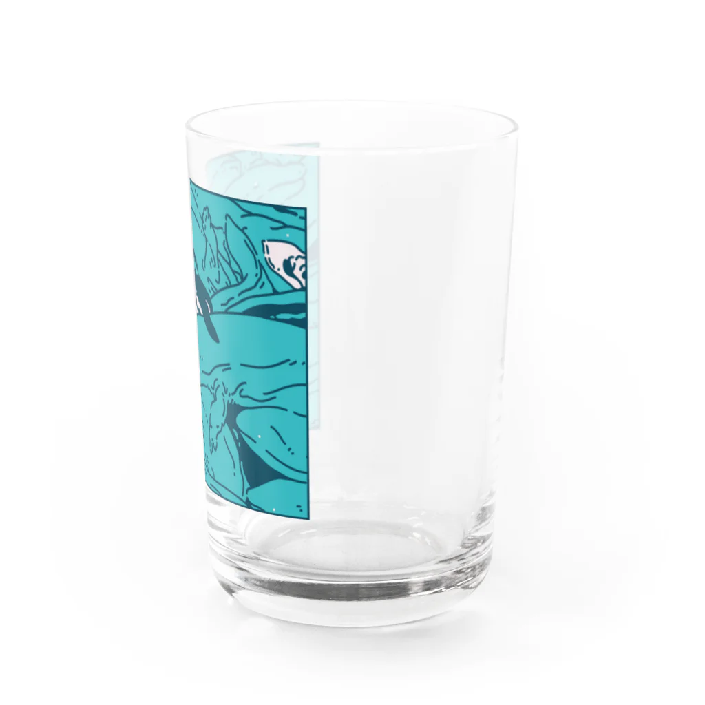 ナイロドノのぎゅうぎゅうオオサンショウウオ　ブルー Water Glass :right