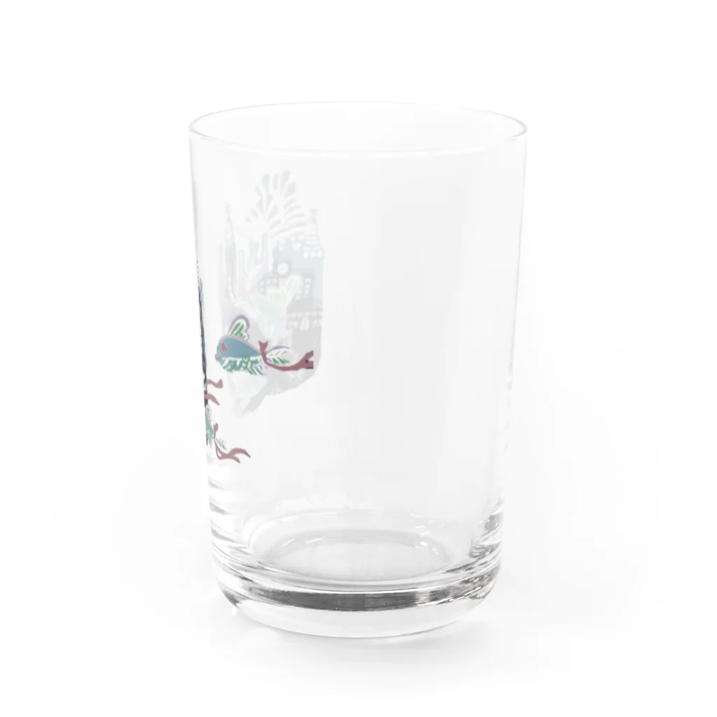 Kumibarcalow_のおりぼんフィッシュと街 Water Glass :right